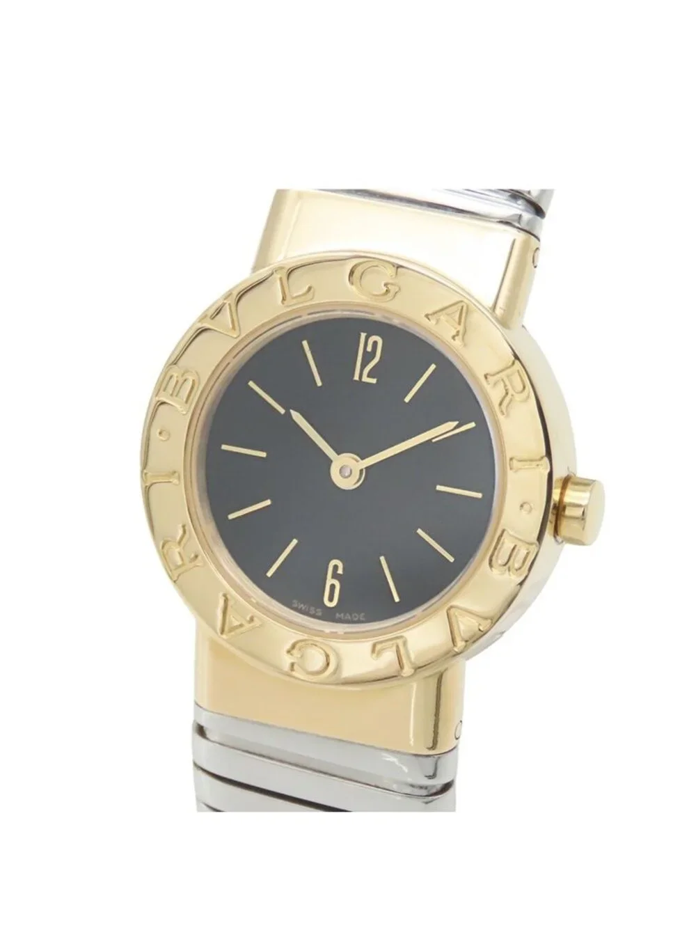 Bvlgari Tubogas Black 18K Yellow Gold SS Watch Quartz